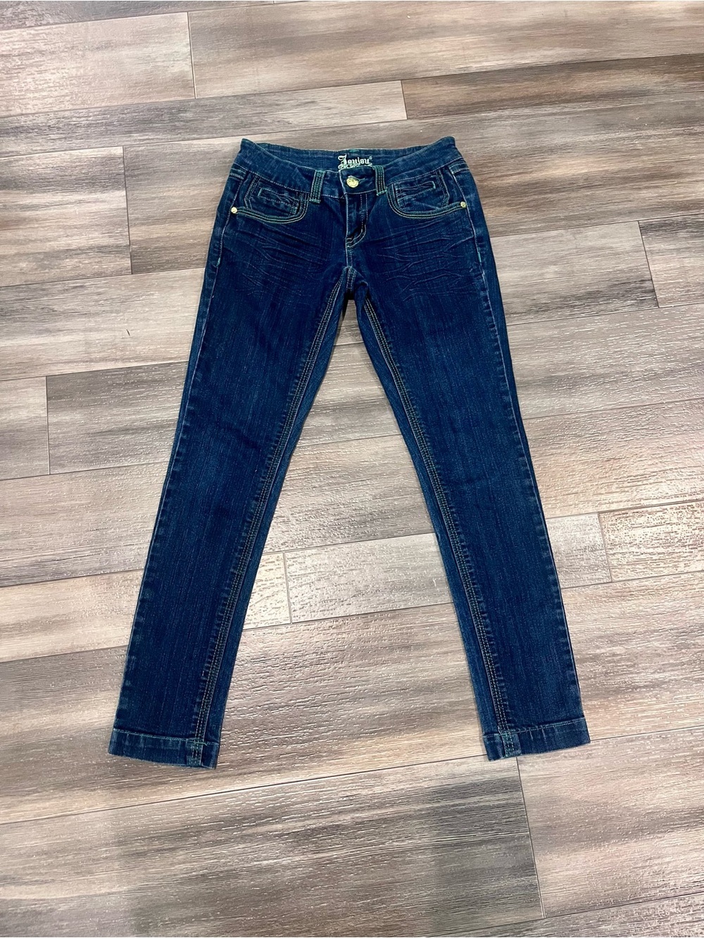 Joujou Royale Size 7/8 Y2K Low‎ Rise Skinny Jeans Rhinestone Pockets